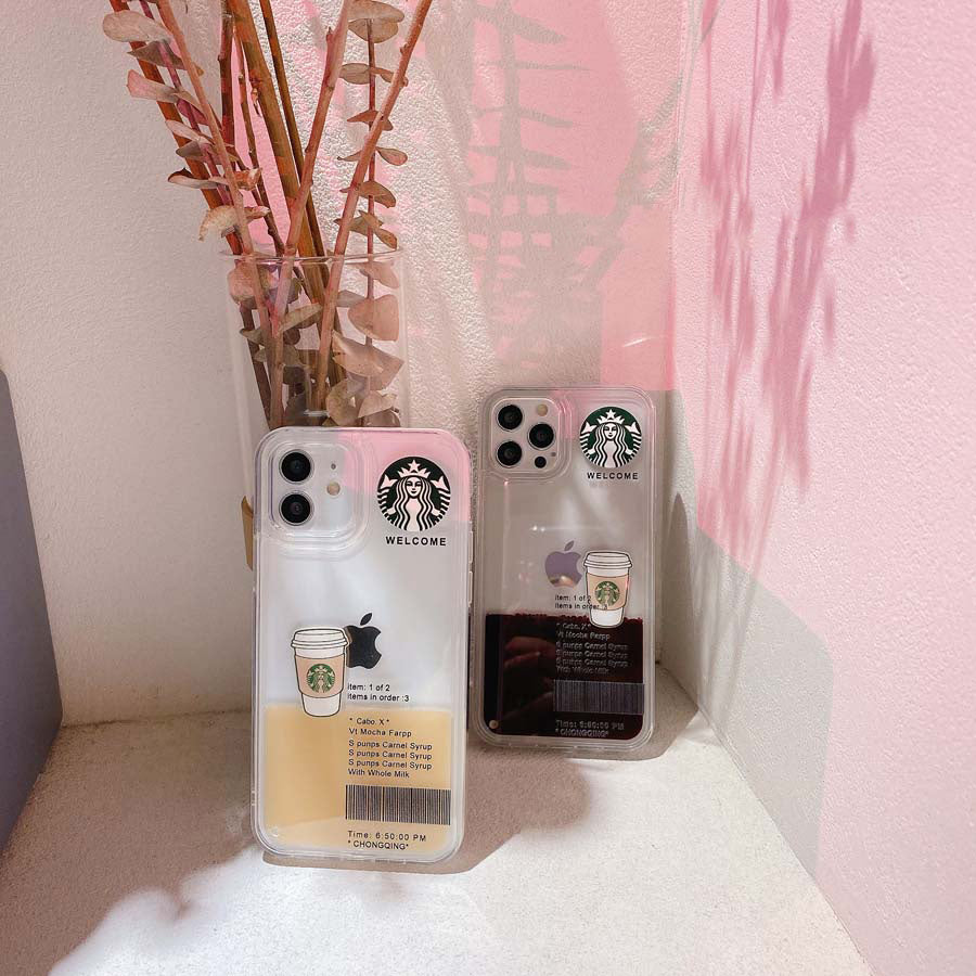 iPhone StarBucks Liquid Coffee Floating Cup Case Cover – Leathon