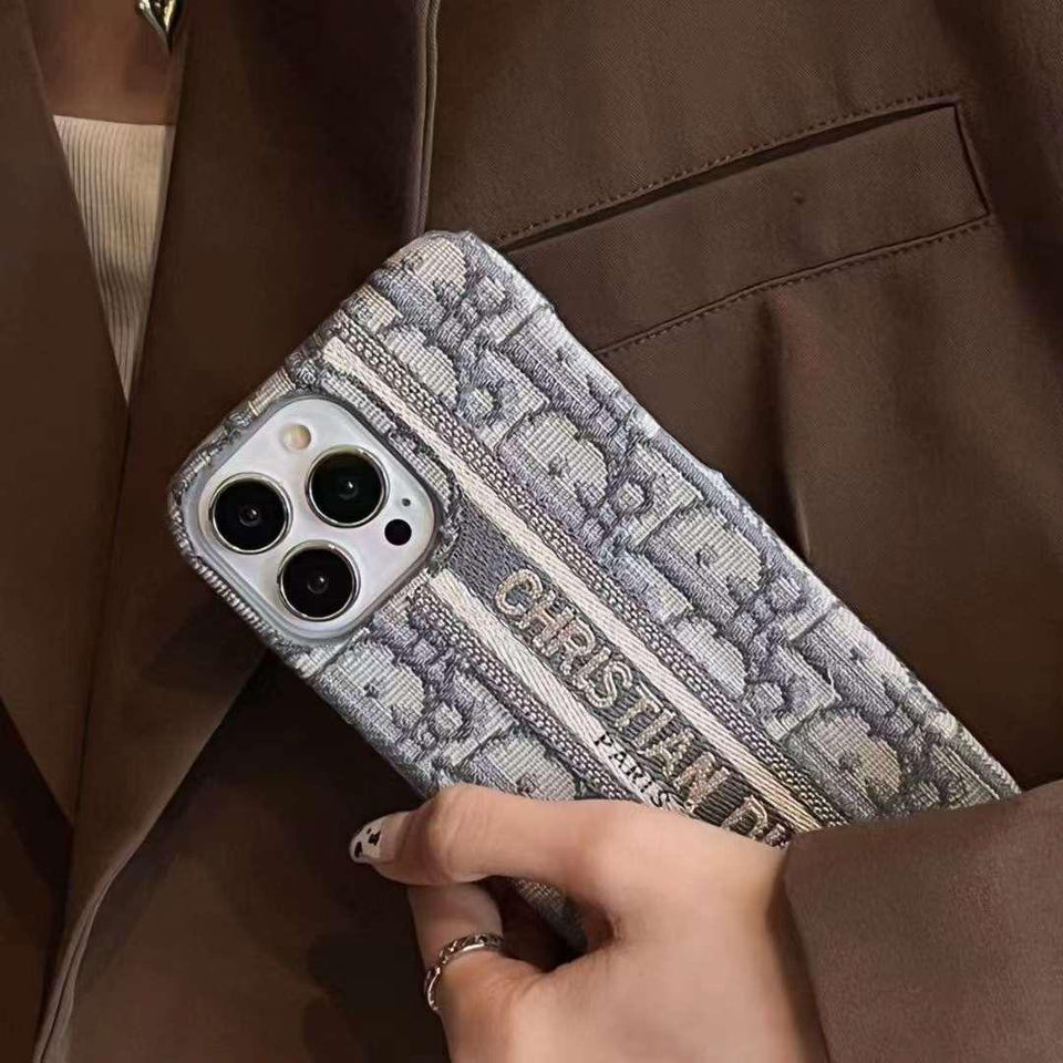 iPhone Luxury Brand CD Centre Belt Stitched Case Cover