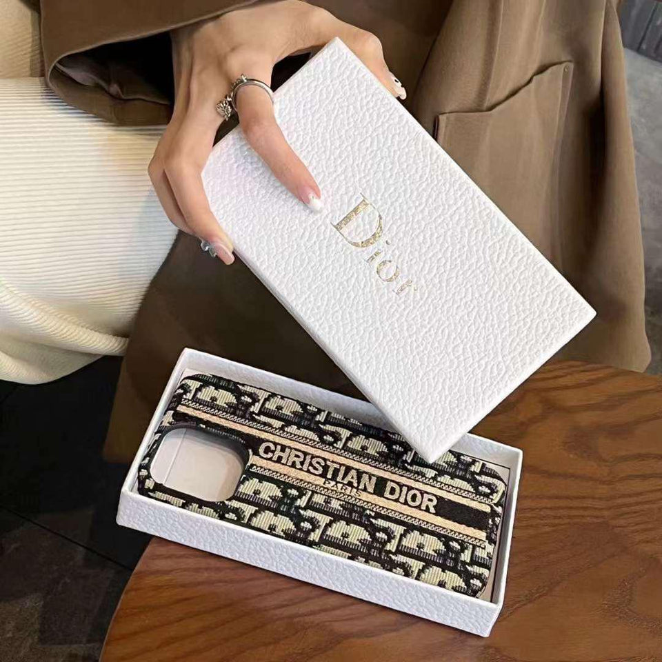 iPhone Luxury Brand CD Centre Belt Stitched Case Cover