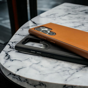 Samsung Galaxy S23 Ultra PU Leather Thin Case Cover Minimalistic Design