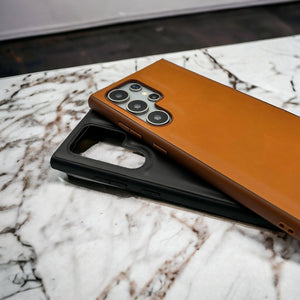 Samsung Galaxy S23 Ultra PU Leather Thin Case Cover Minimalistic Design
