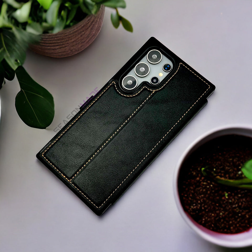 Samsung Galaxy S24 Ultra PU Leather Flip Card Slot Soft Magnetic Closure Case Cover