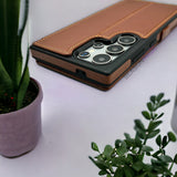Samsung Galaxy S24 Ultra PU Leather Flip Card Slot Soft Magnetic Closure Case Cover