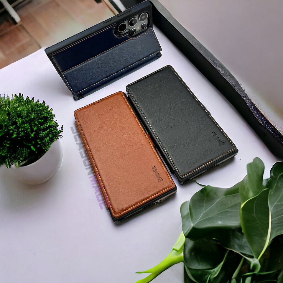 Samsung Galaxy S24 Ultra PU Leather Flip Card Slot Soft Magnetic Closure Case Cover