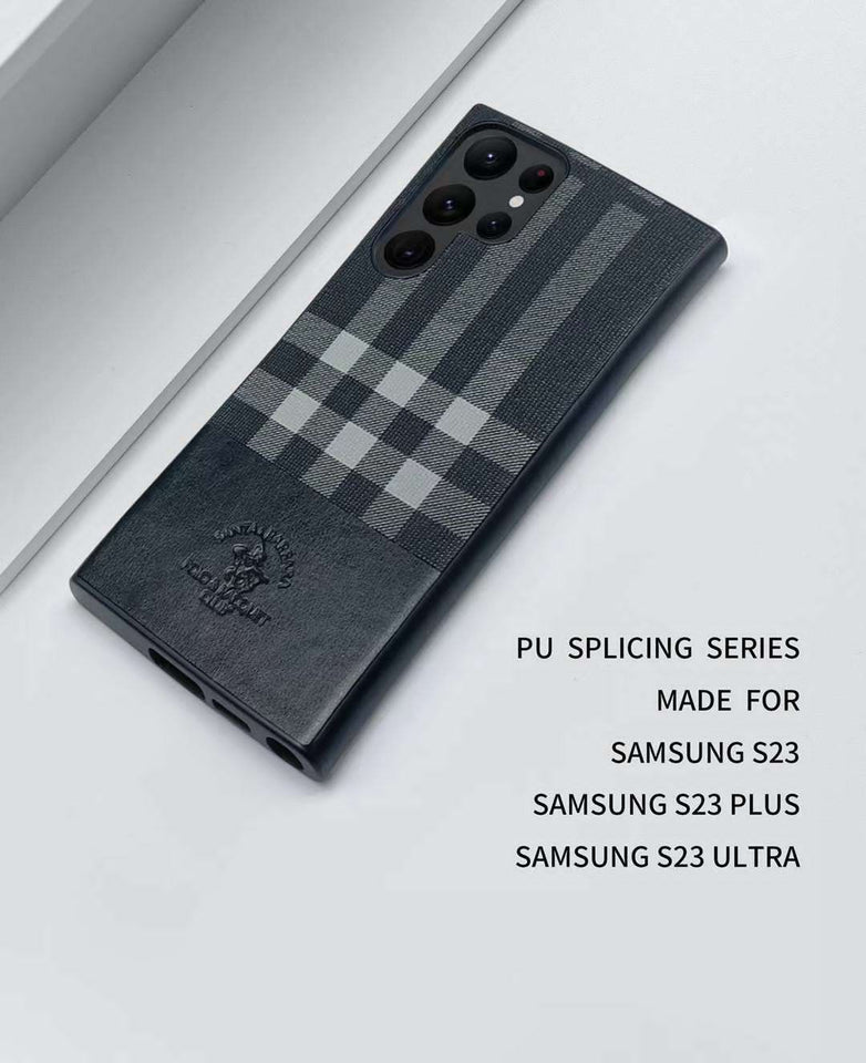 Samsung Galaxy S23 Ultra Santa Barbara Polo PLAID Premium Leather Case
