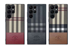Samsung Galaxy S23 Ultra Santa Barbara Polo PLAID Premium Leather Case