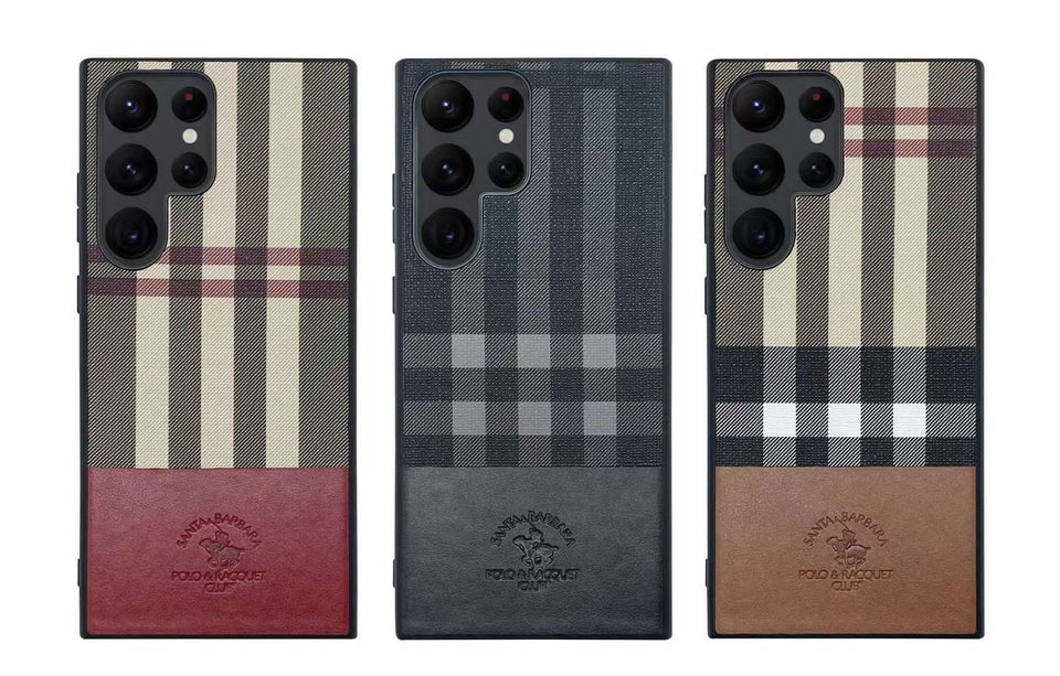 Samsung Galaxy S23 Ultra Santa Barbara Polo PLAID Premium Leather Case