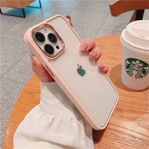 iPhone HD Clear Hybrid Case With Metal Lens Protection