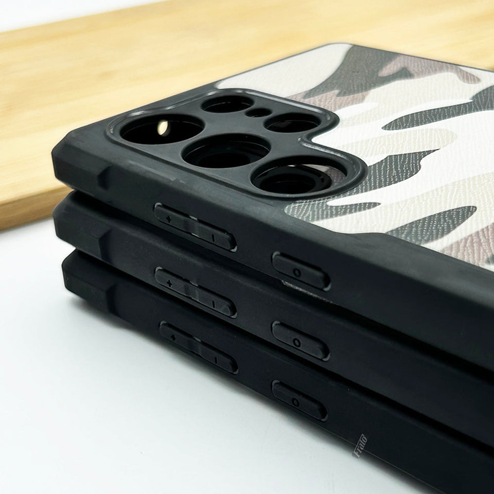 Samsung Galaxy S23 Ultra Camouflage Pattern Bumper Case Cover