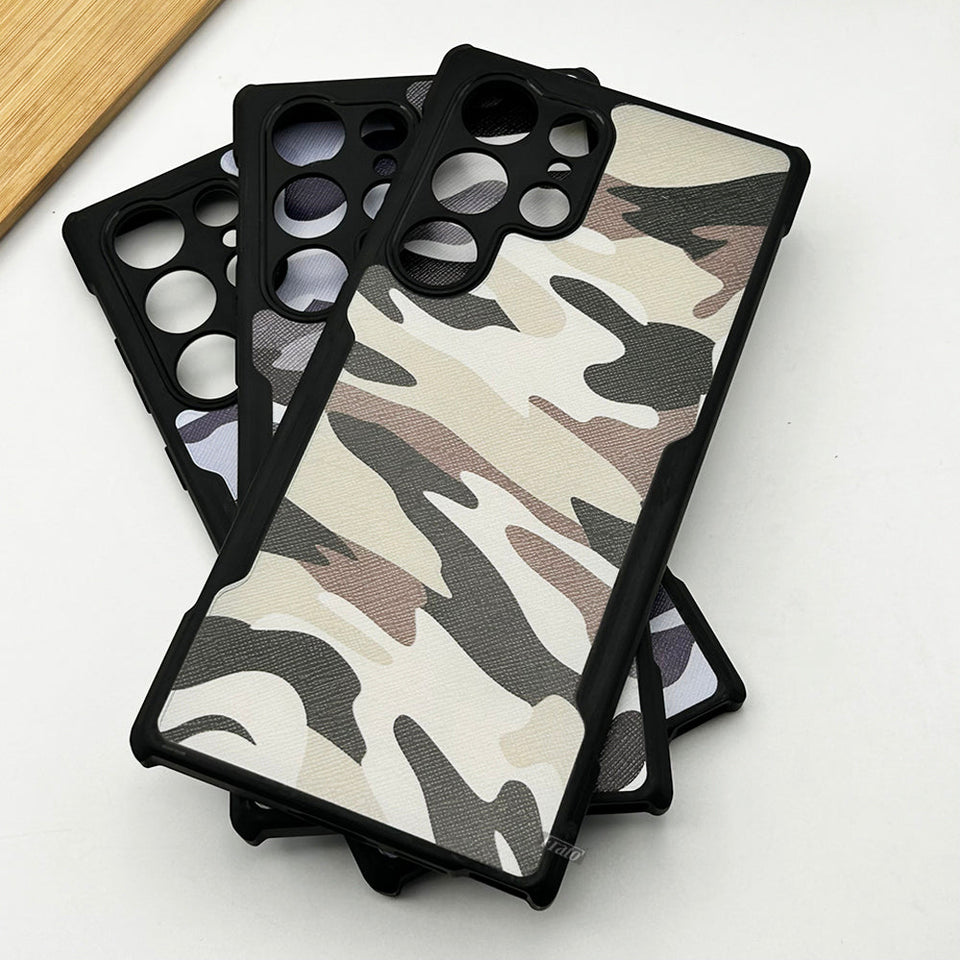 Samsung Galaxy S23 Ultra Camouflage Pattern Bumper Case Cover