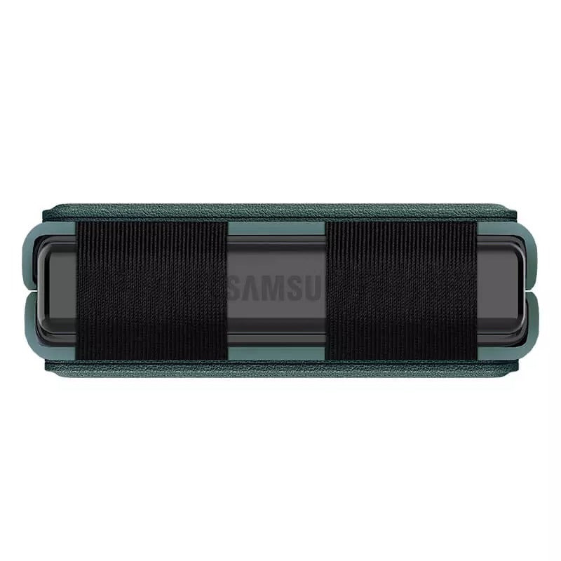 Samsung Galaxy Z Flip 4 5G Qin Vegan leather Cover Green