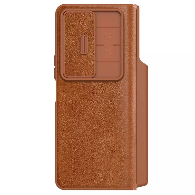 Nillkin Samsung Galaxy Z Fold 4 5G Qin Pro Leather Flip Cover ( Brown )