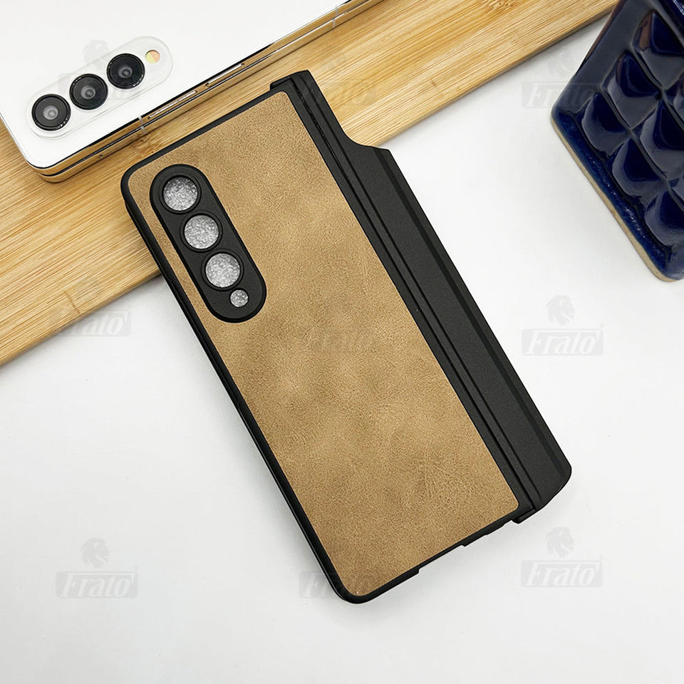 Samsung Galaxy Z Fold 4 Leather Case with Kickstand And Capacitive Pen Holder
