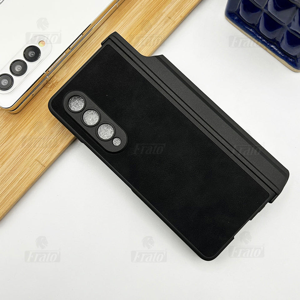 Samsung Galaxy Z Fold 4 Leather Case with Kickstand And Capacitive Pen Holder