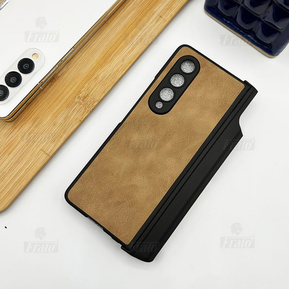 Samsung Galaxy Z Fold 4 Leather Case with Kickstand And Capacitive Pen Holder