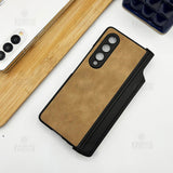 Samsung Galaxy Z Fold 4 Leather Case with Kickstand And Capacitive Pen Holder