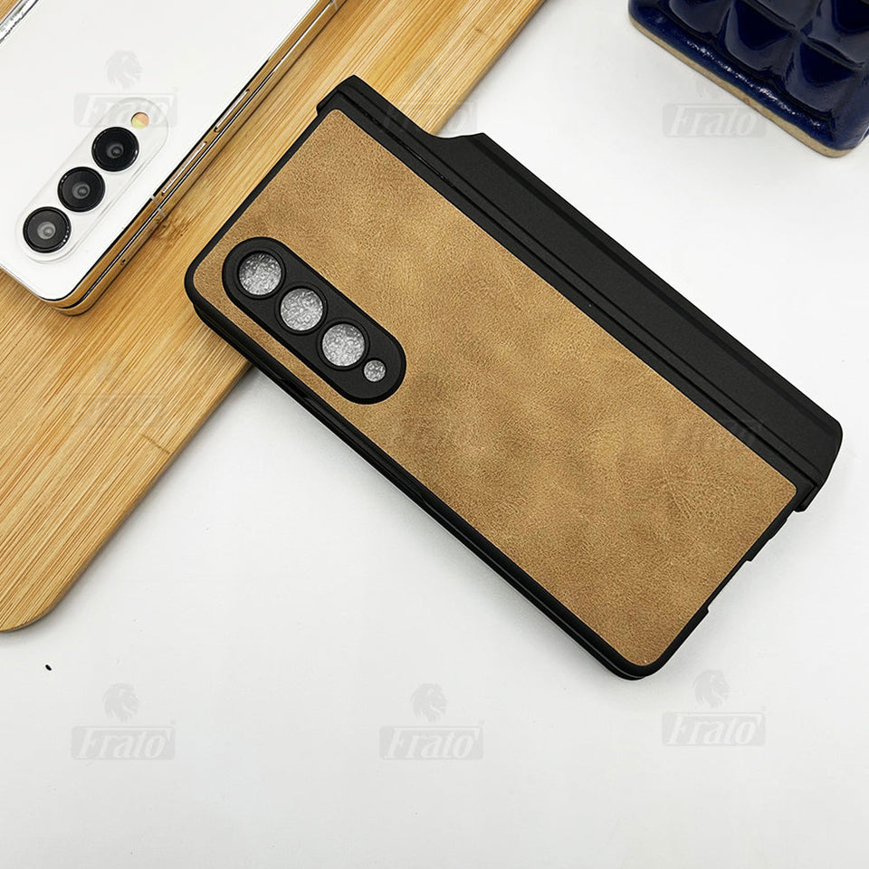 Samsung Galaxy Z Fold 4 Leather Case with Kickstand And Capacitive Pen Holder