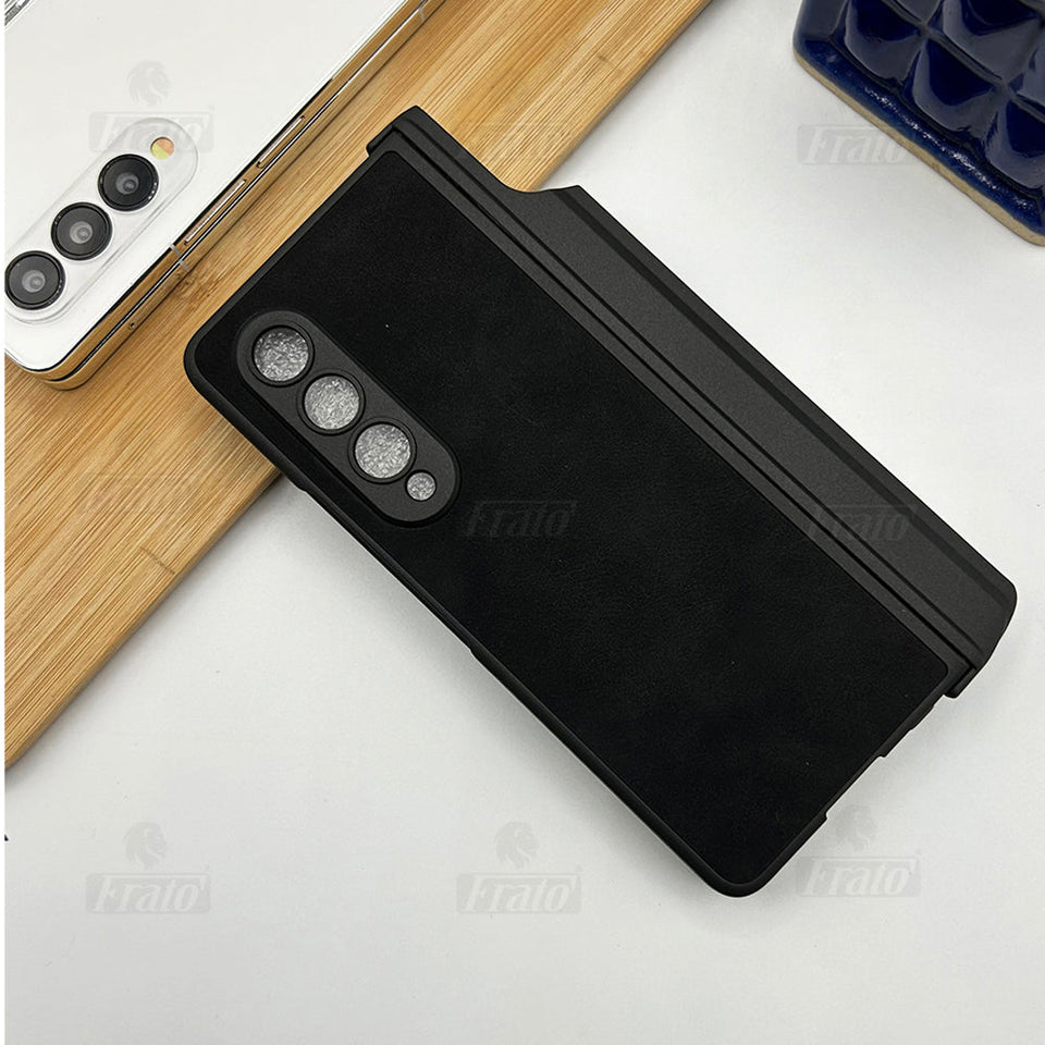 Samsung Galaxy Z Fold 4 Leather Case with Kickstand And Capacitive Pen Holder
