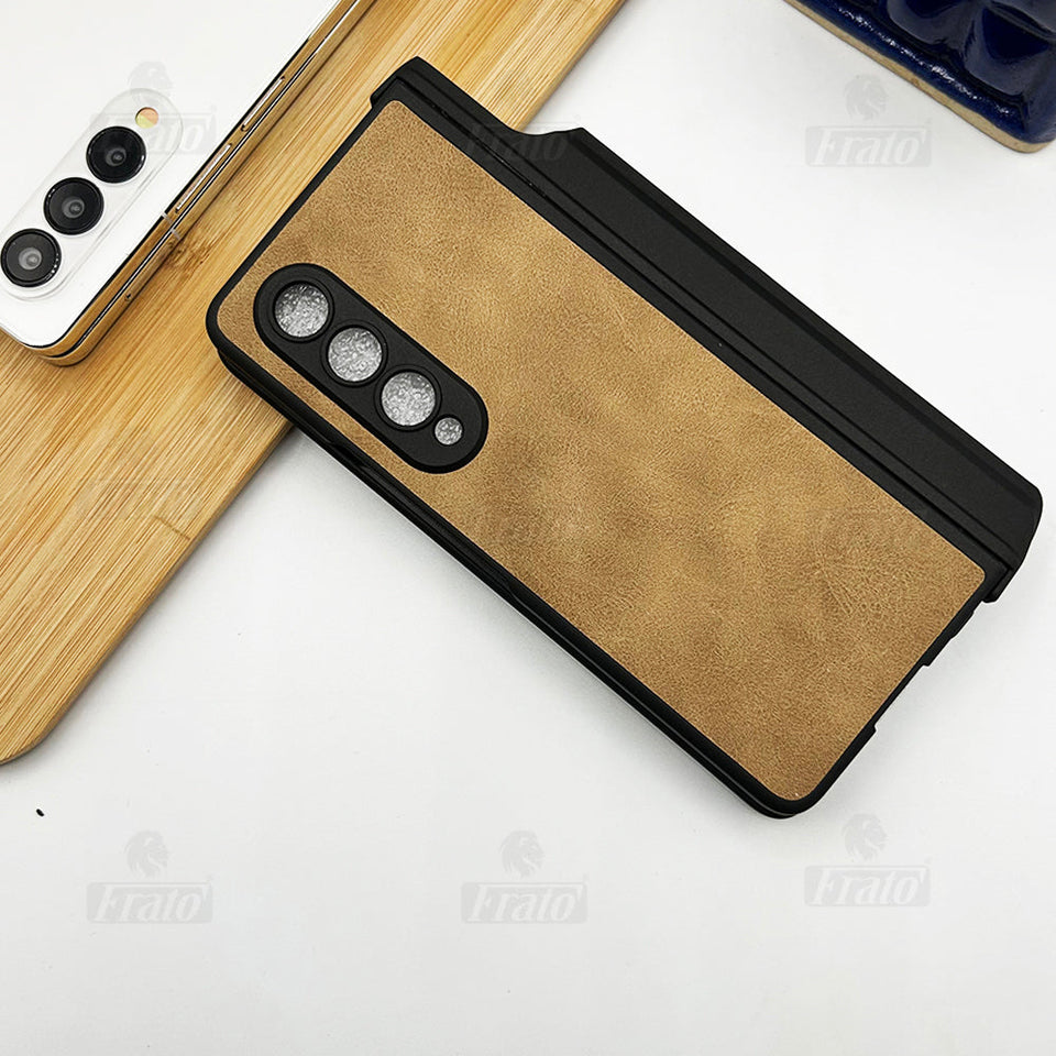 Samsung Galaxy Z Fold 4 Leather Case with Kickstand And Capacitive Pen Holder