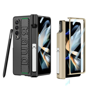 Samsung Galaxy Z Fold 4 Kicktand Wristband Case With Pen & Front Screen Guard