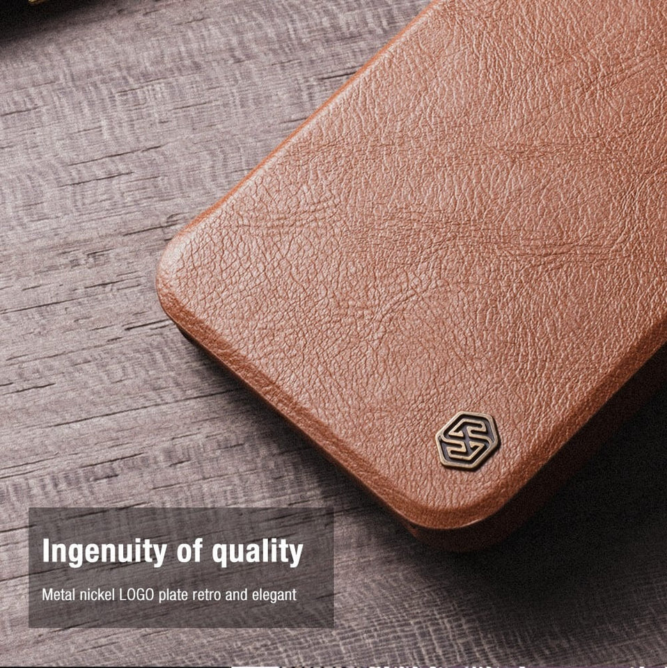 iPhone Nillkin Camera Protection QIN Leather Flip Case Brown
