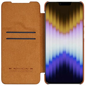 iPhone Nillkin Camera Protection QIN Leather Flip Case Brown