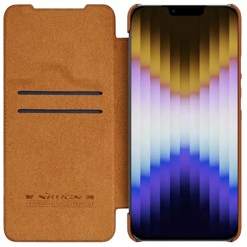 iPhone Nillkin Camera Protection QIN Leather Flip Case Brown
